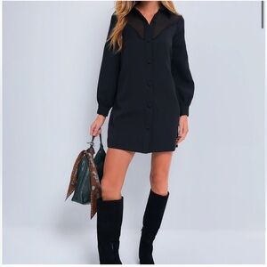 Tuckernuck Etta Black Long Sleeve Button up Dress. NWT. Size S.